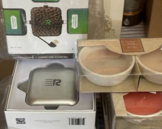 New phone chargers and candle sets
