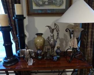 Console table, bric-a-brac