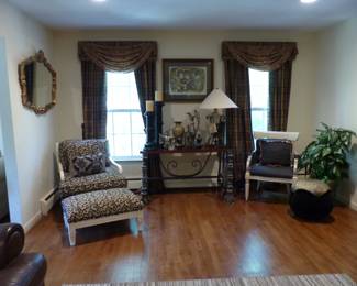 Traditional furniture, custom window treatments