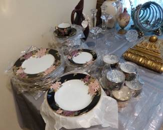 Filz & Floyd Cloisonne Peony new in plastic, unused dinnerware set, bric-a-brac