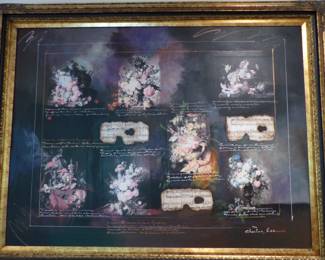 Mixed media artwork signed by artist Charles Lee in lower right corner