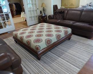 Large ottoman coffee table, area rug