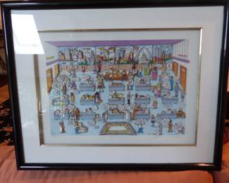 "Charles Fazzino" signed "9 to 5" 3D-graphic print with authenticity