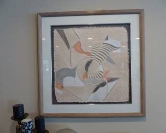 Framed, signed, abstract art