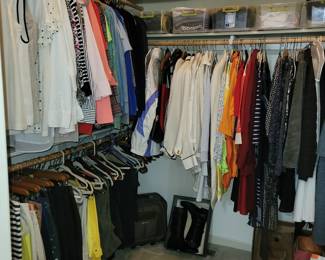 Closets of designer clothes