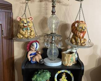 Vintage Justice Scales Crystal /Glass with Marble Base