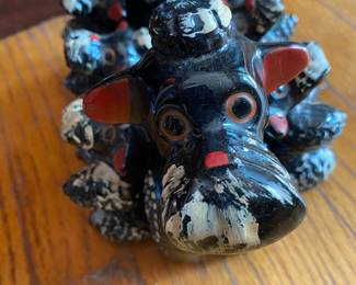 Vintage Poodle Decanter with 6 Puppy Cups