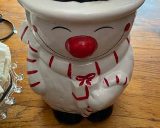 Fannie May Snow Man Cookie Jar
