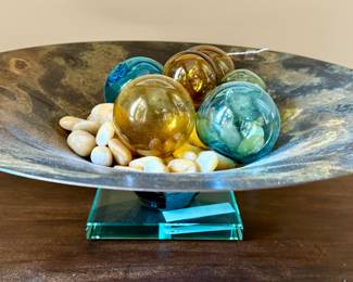 Artisian signed glass bowl