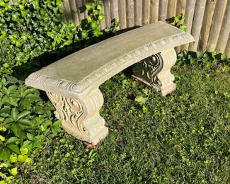 Concrete garden bench
