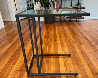 Glass top side table