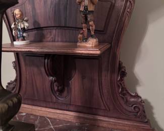 Detail of antique marble top chest