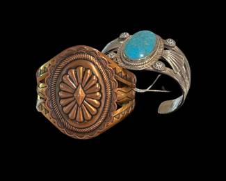 Copper & Silver with Turquoise Cuffs