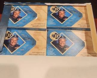 1997 UD3 BASEBALL WAX BOX. OPEN WITH 22 FACTORY SEALED PACKS