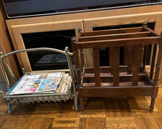 Magazine racks. Wood one sold.