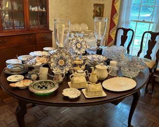 Dining Room - China, Crystal, China Cabinet.  Limoge Waterford