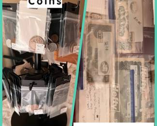 Coins & Foreign currency.