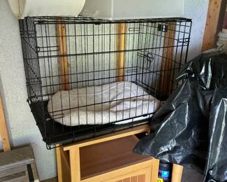 2 giant dog cages & kitchen  microwave table