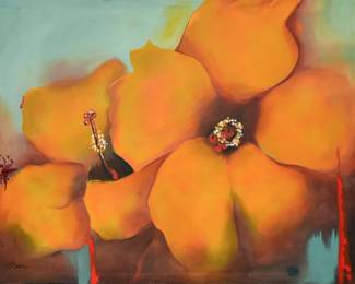 Tiger Lily Oil painting on canvas painting sign Bella