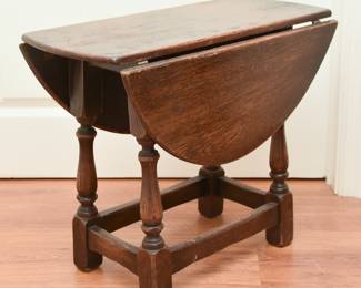 Antique walnut wood side table