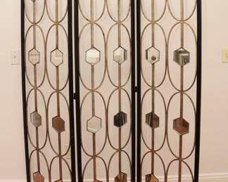 Mirrored 3 Panel Wall Art or Room Divider