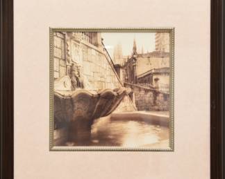 Italian Fountain Framed Lithographic