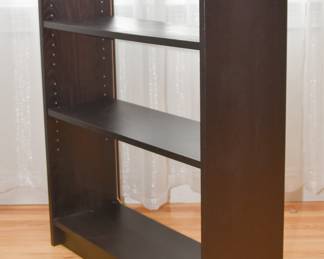 Dark Brown 3 Shelf Open Back Laminate Wood Book Shelf
