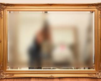 Large gold ornate wood wall mirror