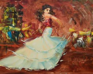 Flamenco Dancer original oil painting on canvas