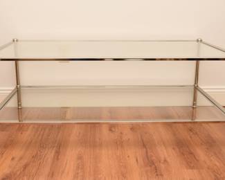 Glass and silver metal coffee table