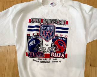 Super Bowl Silver Anniversary Sweatshirt NY Giants vs. Buffalo Bills