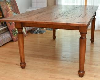 English Stretched Walnut Dining Table side drawer