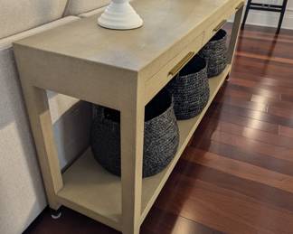 RH Graydon Shagreen 3-Drawer Console Table