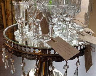 Large selection of stemware and crystal