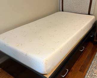 Twin platform bed with new foam mattress
