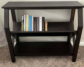 Black wood bookshelf