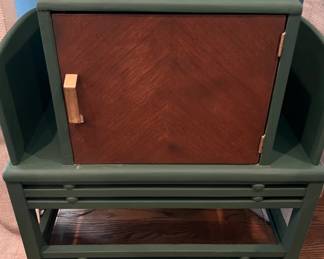 Green painted humidor cabinet