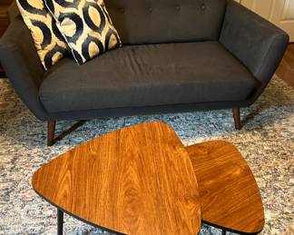 MCM loveseat and stacking accent tables