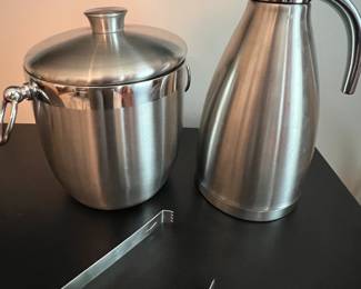 Stainless ice bucket and carafe