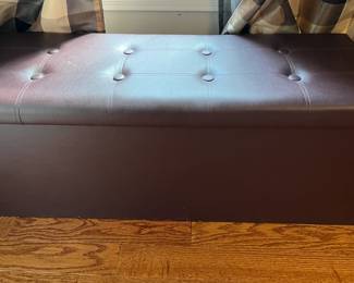 Leather storage bench