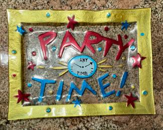 Glass party platter
