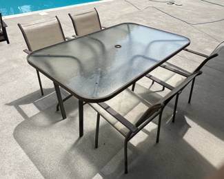 Metal patio table and chairs