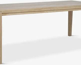 $1400 USD      Lulu & Georgia Reese Mid Century Modern Style Solid Wood Dining Table FFE258-5     With its natural finish and streamlined silhouette, the mid century modern Reese Dining Table is a tailored centerpiece for your dining area. Crafted from solid mango wood, the natural variations of the grain give it such rich character. This rectangular wooden dining table's understated look lets you complement it with patterned rugs, upholstered chairs, and eye-catching dinnerware.  Material: Oak Wood 

Dimensions: 82"W x 38"D x 30"H

Weight: 96 lbs

Condition: New.  Assembled.  Not packaged.  

Local pick up Gaithersburg, MD.  Contact us for shipper suggestions.