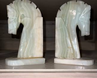 Stone/Alabastar/Onyx (?) Horseheads