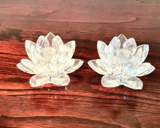 Swarovski Crystal Water Lilly Candleholders