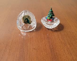 Waterford Crystal Egg With Christmas Tree 