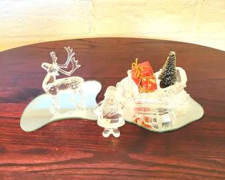 Swarovski Crystal Santa With Sleigh, Presents & Christmas Tree 