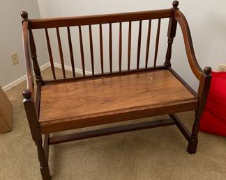pretty wood bench, needs a little TLC