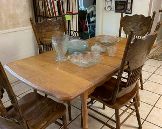 antique kitchen table and 4 chairs