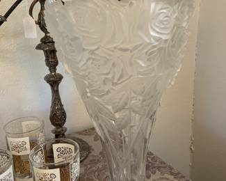 tall crystal vase
